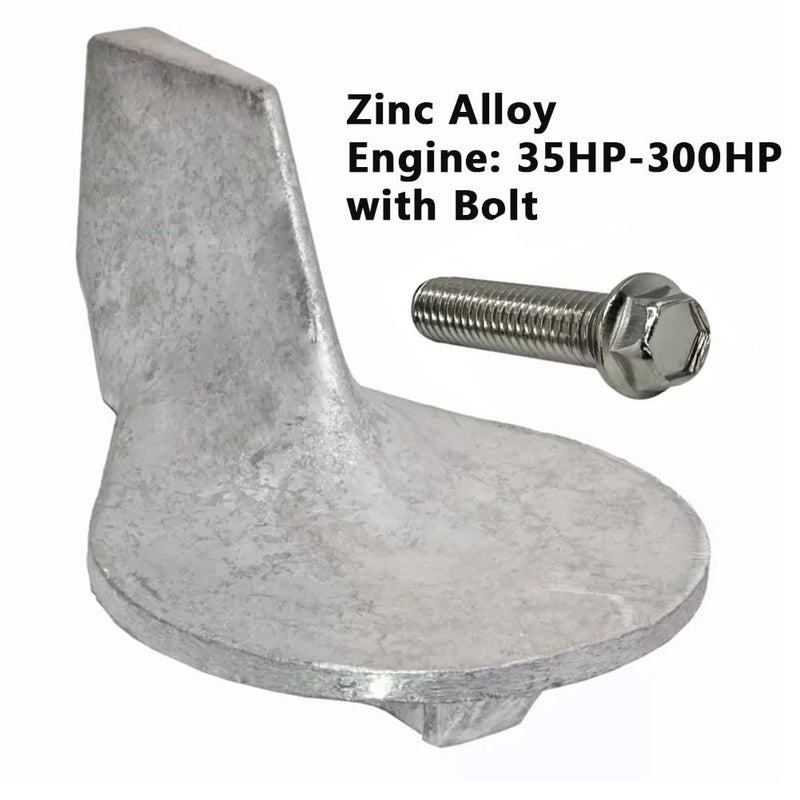 Boatman Zinc Alloy Trim Tab Anode 822777Q1 Replacement for Mercury Mercruiser Force 35HP-300HP Outboard Engine Sierra 18-6014 - Image 3